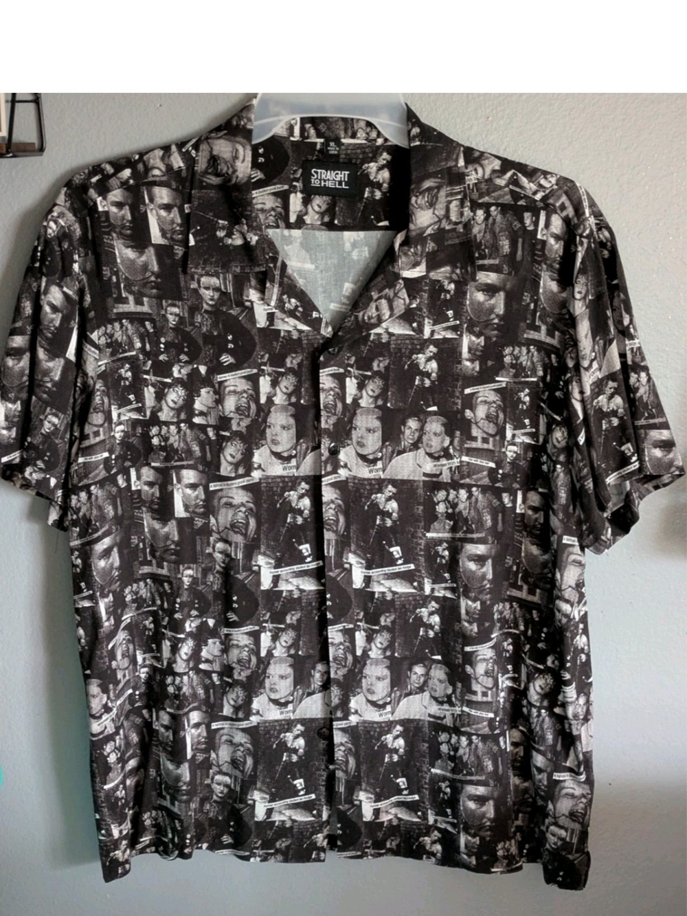 Straight to Hell STH Punk Rock Clash Button Up Shirt Lightweight Size XL